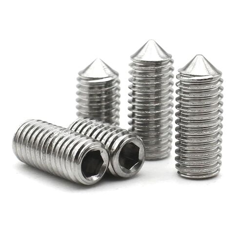 304 Stainless Steel M5 M6 3/4/5/6/8-50mm Hex Hexagon Socket Set Cone Point Grub Screw DIN914 10Pcs(4mm,M6 (10pcs)) in Kuwait