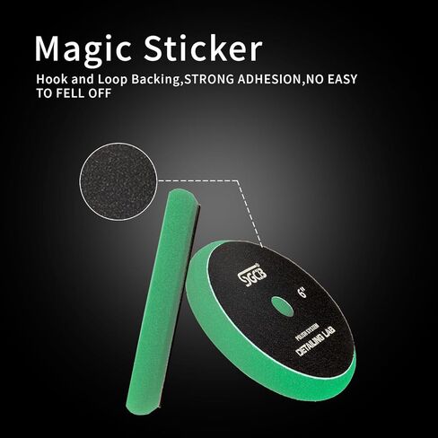 SGCB Pro 6" RO DA Buffing Polishing Pad Buffer Pads Hook and Loop Buffing Foam Pads Sponge Polish Pad 4Pcs Coarse to Fine for 6 Inch RO DA Rotary Polisher Compounding, Polishing, Finishing and Waxing in Kuwait