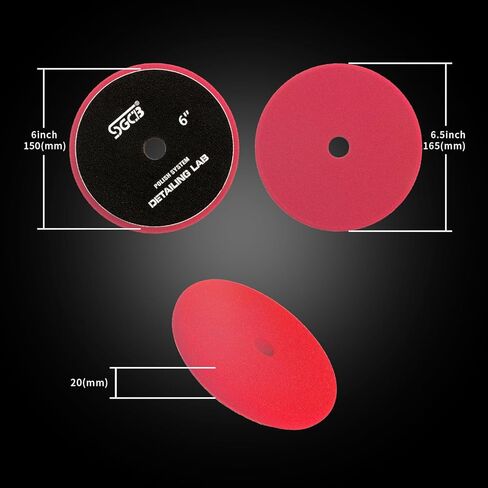SGCB Pro 6" RO DA Buffing Polishing Pad Buffer Pads Hook and Loop Buffing Foam Pads Sponge Polish Pad 4Pcs Coarse to Fine for 6 Inch RO DA Rotary Polisher Compounding, Polishing, Finishing and Waxing in Kuwait