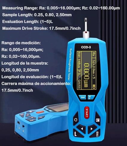 Portable Surface Roughness Gauge Meter 20 Parameters Surftest Profile Measurement Small Hole Probe for Flat Surface,Shaft Ra 0.005-16.000um Rz 0.02-160.00um PC Software 100 Groups Data Storage in Saudi Arabia