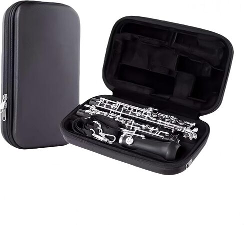 Black Oboe Carrying Case with Adjustable Strap, Hard Shell Protective Storage Box, Soft Sponge & Fleece Interior, 31x18.5x7cm in Saudi Arabia