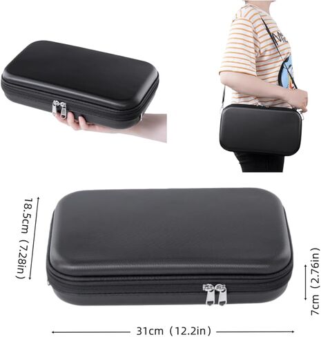 Black Oboe Carrying Case with Adjustable Strap, Hard Shell Protective Storage Box, Soft Sponge & Fleece Interior, 31x18.5x7cm in Saudi Arabia