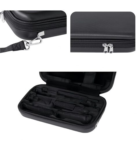Black Oboe Carrying Case with Adjustable Strap, Hard Shell Protective Storage Box, Soft Sponge & Fleece Interior, 31x18.5x7cm in Saudi Arabia