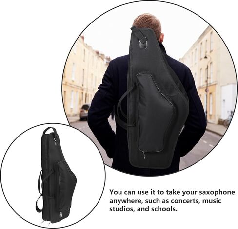Luxshiny Thickened Shockproof Alto Sax Storage Bag Portable Saxophone Case with Adjustable Shoulder Straps for School Concerts and Travel Lightweight Protective Container for Adults in Kuwait