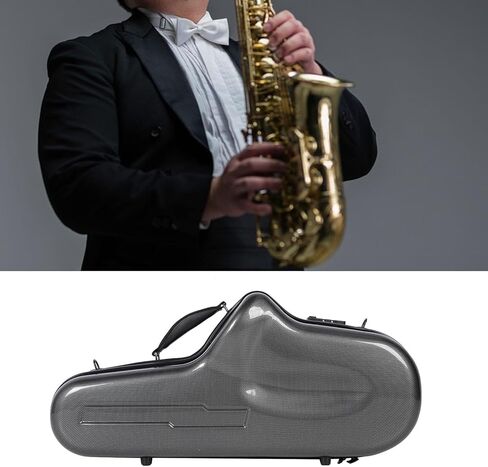 Eujgoov Alto Saxophone Case Fiber Reinforced Plastic Hard Case with Combination Lock Thick Padding Detachable Shoulder Strap for Standard Alto Saxophones (Black Lining) in Saudi Arabia