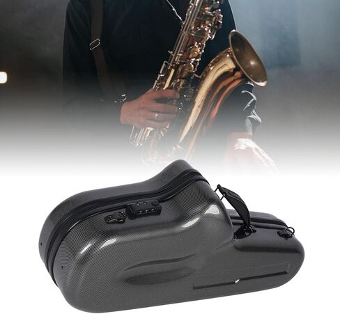 Eujgoov Alto Saxophone Case Fiber Reinforced Plastic Hard Case with Combination Lock Thick Padding Detachable Shoulder Strap for Standard Alto Saxophones (Black Lining) in Saudi Arabia
