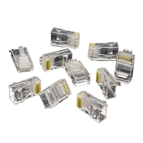 fengpeng 100PCS Crystal Head RJ45 CAT5 CAT5E Modular Plug Gold Plated Network Connector in Kuwait