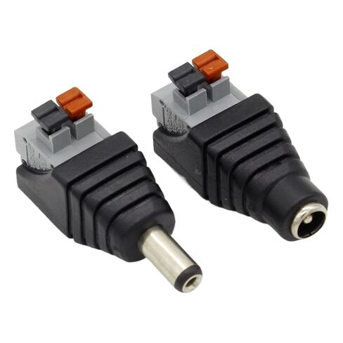 fengpeng 5pcs DC Male +5 pcs Female Connector 2.1 * 5.5mm Power Jack Adapter Plug Connector for 3528/5050/5730 Single Color led Strip in Kuwait