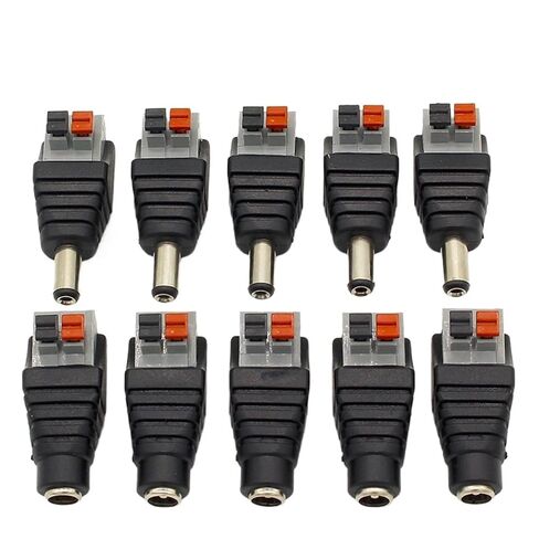 fengpeng 5pcs DC Male +5 pcs Female Connector 2.1 * 5.5mm Power Jack Adapter Plug Connector for 3528/5050/5730 Single Color led Strip in Kuwait