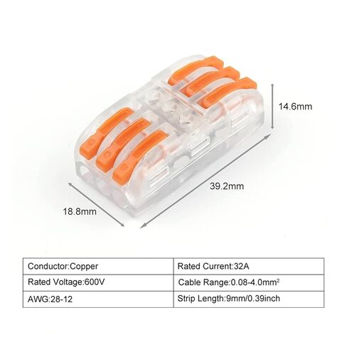 Universal Compact Wiring Splicing Conector 10PCS Universal Compact Wire Connector Multi-Functional Push-in Home Terminals Fast Wiring Cable Connectors AWG28-12 600V(223TO) in Saudi Arabia