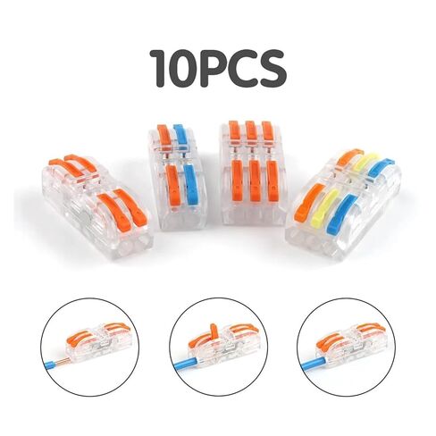 Universal Compact Wiring Splicing Conector 10PCS Universal Compact Wire Connector Multi-Functional Push-in Home Terminals Fast Wiring Cable Connectors AWG28-12 600V(223TO) in Saudi Arabia