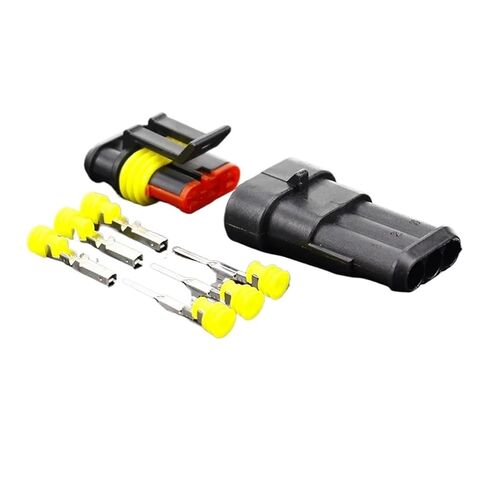 fengpeng 2-5sets Kit 2 pin 1/2/3/4/5/6 pins Way AMP Super Seal Waterproof Electrical Wire Connector Plug for car Waterproof Connector(3P,5 Set) in Kuwait