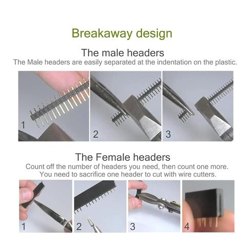 fengpeng 20 Pcs 10 Pairs 2.54mm Male and Female pin Connector, 40 Single Row Separated PCB Board Suitable for Shield in Kuwait