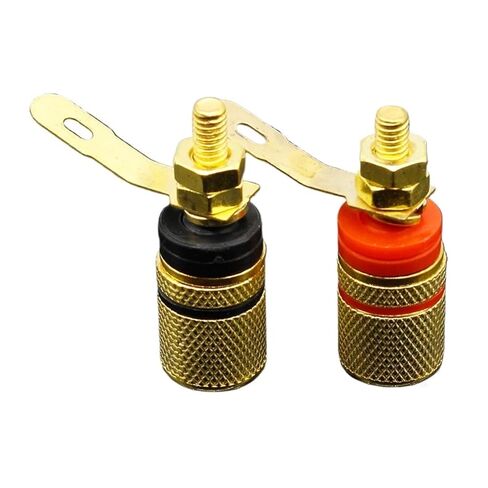 fengpeng 2pcs Gold Plated Amplifier Speaker Terminal Binding Post Banana Plug Socket Connector Suitable for 4mm Banana Plugs in Kuwait