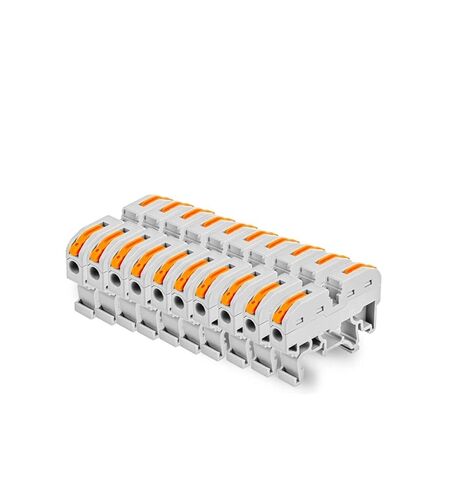Universal Compact Wiring Splicing Conector 10PCS Din Rail Terminal Block 211 Wire Electrical Conductor Universal Fast Cable Connector Connection with Number Strip Set(10CPCS Grey) in Saudi Arabia