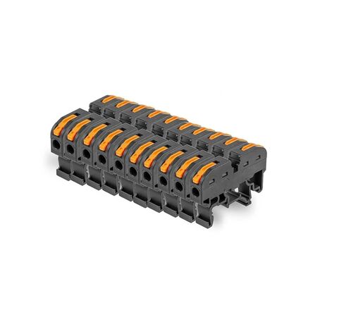 Universal Compact Wiring Splicing Conector 10PCS Din Rail Terminal Block 211 Wire Electrical Conductor Universal Fast Cable Connector Connection with Number Strip Set(10CPCS Grey) in Saudi Arabia