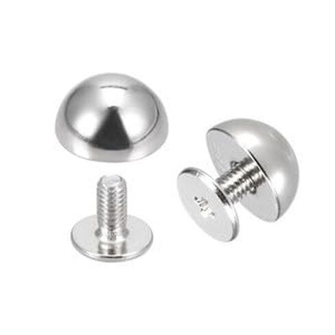 #US 20 Sets 10x6mm Screw Back Rivets Solid Round Head Leather Studs Silver in Saudi Arabia