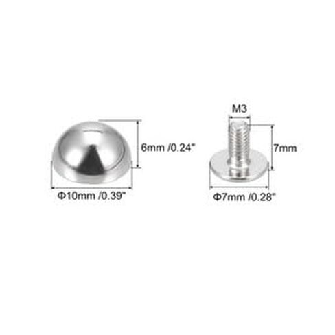 #US 20 Sets 10x6mm Screw Back Rivets Solid Round Head Leather Studs Silver in Saudi Arabia