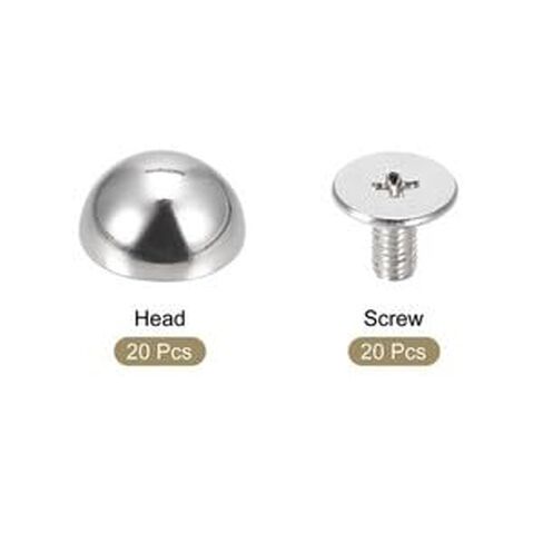 #US 20 Sets 10x6mm Screw Back Rivets Solid Round Head Leather Studs Silver in Saudi Arabia