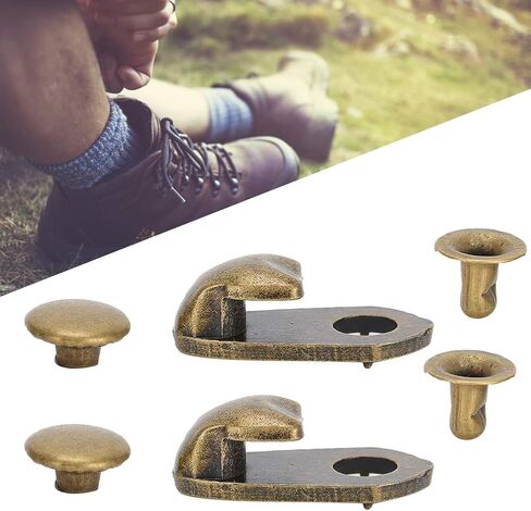 Alloy Boots Hook Rivets Fastener Piece Shoe Lace Hooks Press Stud Tools with 20 Sets Brass Eyelets Buckles for Climb Hiking Shoes Work Outdoor Mountaineering in Saudi Arabia