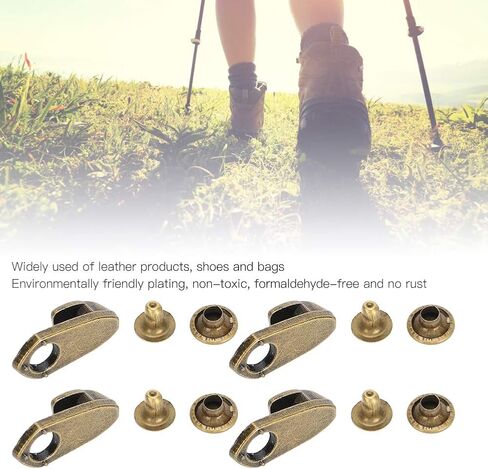 Alloy Boots Hook Rivets Fastener Piece Shoe Lace Hooks Press Stud Tools with 20 Sets Brass Eyelets Buckles for Climb Hiking Shoes Work Outdoor Mountaineering in Saudi Arabia