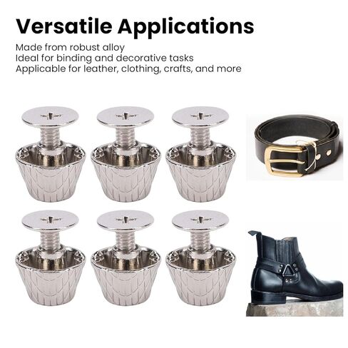 Screw Back Rivets Studs Buckle Shaped Sturdy Alloy Flat Head Nail Head Studs with Cross Screws for Leather Crafts Handbags and Clothing Silver 20 Sets in Saudi Arabia