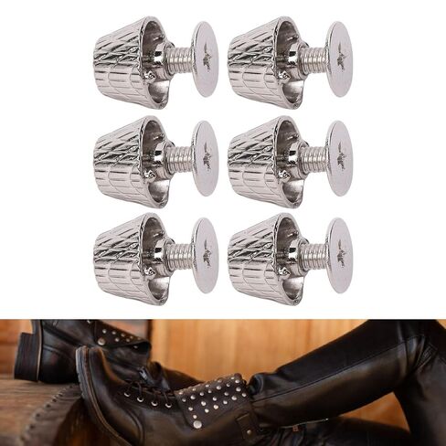 Screw Back Rivets Studs Buckle Shaped Sturdy Alloy Flat Head Nail Head Studs with Cross Screws for Leather Crafts Handbags and Clothing Silver 20 Sets in Saudi Arabia