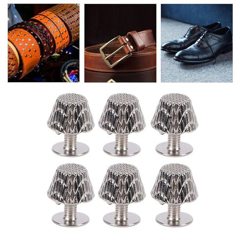 Screw Back Rivets Studs Buckle Shaped Sturdy Alloy Flat Head Nail Head Studs with Cross Screws for Leather Crafts Handbags and Clothing Silver 20 Sets in Saudi Arabia