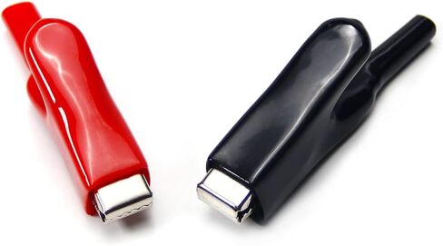 Fielect 2Pcs 50A Heavy-Duty Insulated Alligator Clips Battery Cable Clips Battery Crocodile Electrical Test Clamps Battery Charger Clamp for Car Auto Vehicle Boat, Red Black in Saudi Arabia