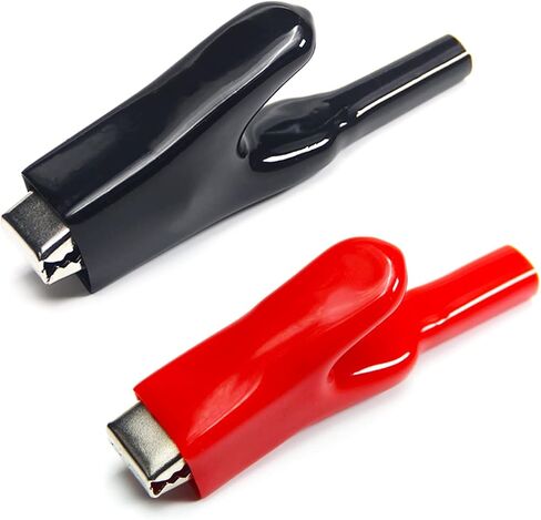 Fielect 2Pcs 50A Heavy-Duty Insulated Alligator Clips Battery Cable Clips Battery Crocodile Electrical Test Clamps Battery Charger Clamp for Car Auto Vehicle Boat, Red Black in Saudi Arabia