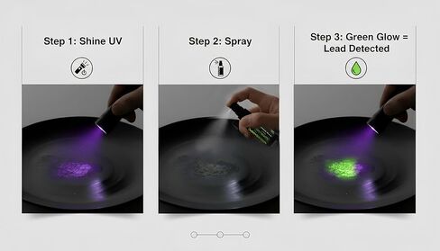 مجموعة أدوات اختبار الرصاص - الكل في واحد للكشف عن الرصاص في الأطباق والطلاء والألعاب، سائل اختبار زجاجة واحدة + تحليل معملي مجاني، نتائج سريعة في المنزل in Kuwait