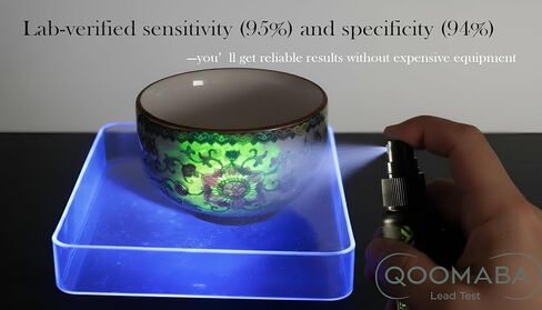 مجموعة أدوات اختبار الرصاص - الكل في واحد للكشف عن الرصاص في الأطباق والطلاء والألعاب، سائل اختبار زجاجة واحدة + تحليل معملي مجاني، نتائج سريعة في المنزل in Kuwait