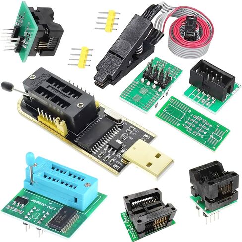 USB Programmer CH341A SOP8 SOIC8 Test Clip 1.8V Adapter Board SOP8 150mil 200mil SOP16 300mil 24 25 Series Programming Tip Test Socket Kit in Saudi Arabia