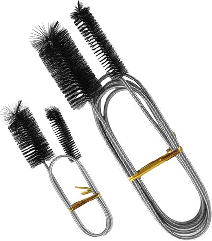 2pcs Flexible Long Drain Brush Set, Hose Pipe Stainless Steel Nylon Bristles Brushes with Dual Heads Tube Cleaner Brush for Kitchen, Sink, Drain Pipe, and Pipe Cleaning Tool in Kuwait