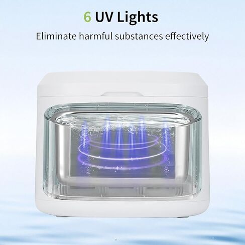 منظف ​​أسنان أوتراكي بالموجات فوق الصوتية، 180 مل، منظف بالموجات فوق الصوتية 49 كيلو هرتز، آلة تنظيف التجنيب مع 6 مصابيح للأشعة فوق البنفسجية و4 أوضاع توقيت رقمي لتنظيف أطقم الأسنان، والمحاذاة، والأقواس، والمجوهرات باللون الأبيض in Kuwait