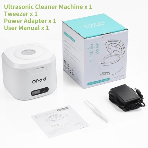 منظف ​​أسنان أوتراكي بالموجات فوق الصوتية، 180 مل، منظف بالموجات فوق الصوتية 49 كيلو هرتز، آلة تنظيف التجنيب مع 6 مصابيح للأشعة فوق البنفسجية و4 أوضاع توقيت رقمي لتنظيف أطقم الأسنان، والمحاذاة، والأقواس، والمجوهرات باللون الأبيض in Kuwait