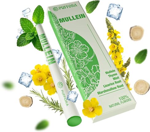 موزع العشبية Mullein مع جذر الخطمي ، جذر عرق السوس ، الزعتر والنعناع-صيغة نباتية ترقية للتنفس النظيفة والمنعشة ودعم رائحة الفم الطبيعية in Kuwait