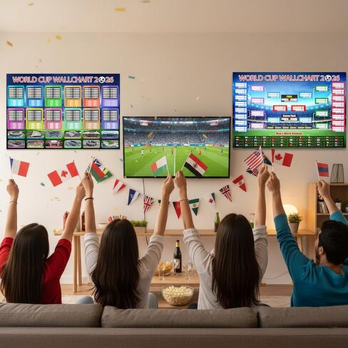 ملصق جدول كأس العالم قطعتين من Zeptrix 2026 والجولة النهائية لمجموعة 48 فريق، ملصق عملي مطوي وقلم، ديكورات بضائع وإكسسوارات كأس العالم لكرة القدم، هدايا لمحبي كرة القدم in Saudi Arabia