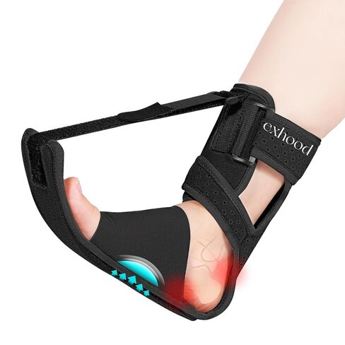 Upgraded Plantar Fasciitis Night Splint, Adjustable Straps Plantar Fasciitis Relief, Supportive Foot Braces with Arch Cushion for Achilles Tendonitis, Foot Drop & Heel Spur Pain Relief Day & Night (Black) in Saudi Arabia