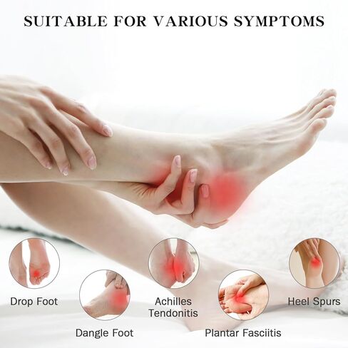 Upgraded Plantar Fasciitis Night Splint, Adjustable Straps Plantar Fasciitis Relief, Supportive Foot Braces with Arch Cushion for Achilles Tendonitis, Foot Drop & Heel Spur Pain Relief Day & Night (Black) in Saudi Arabia