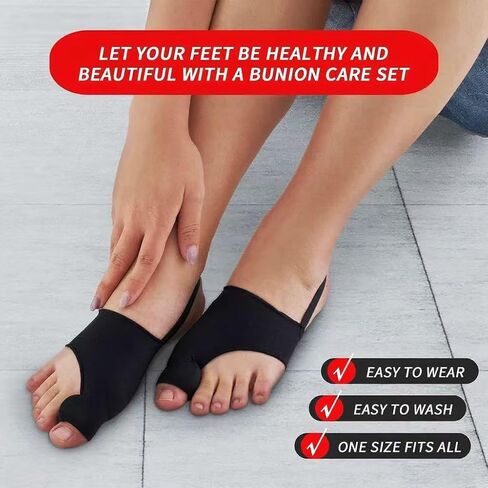 2PCS Bunion Corrector for Women & Men,Big Toe Separators-Bunion Splint-Bunion Pads-Hammer Toes Straightener-Toes Spacers Pain Relief, Comfortable & Breathable for Day/Night in Saudi Arabia