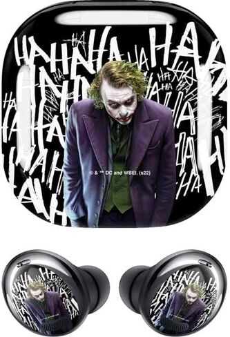 ملصق صوتي من Skinit متوافق مع Samsung Galaxy Buds Pro - تصميم Warner Bros Joker The Dark Knight المرخص رسميًا in Saudi Arabia