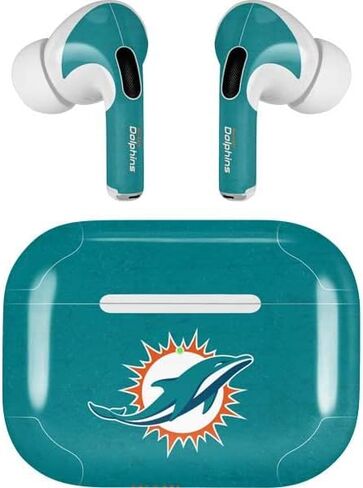 Skinit Decal Audio Skin Compatible with Apple AirPods Pro - Officially Licensed NFL Miami Dolphins Distressed- Orange Design in Saudi Arabia