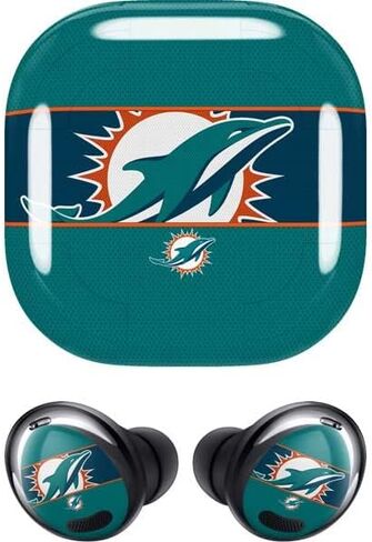 Skinit Decal Audio Skin Compatible with Samsung Galaxy Buds Pro - Officially Licensed NFL Miami Dolphins Zone Block Design in Saudi Arabia