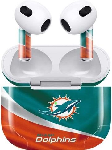 Skinit Decal Audio Skin Compatible with Apple AirPods (3rd Gen, 2021) - Officially Licensed NFL Miami Dolphins Design in Saudi Arabia
