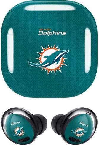 Skinit Decal Audio Skin Compatible with Samsung Galaxy Buds Pro - Officially Licensed NFL Miami Dolphins Team Jersey Design in Saudi Arabia
