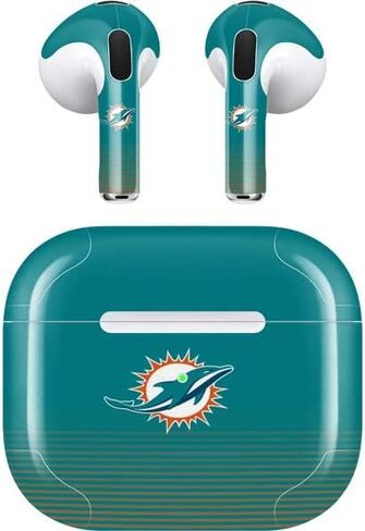 غلاف صوتي من Skinit متوافق مع Apple AirPods (الجيل الثالث، 2021) - تصميم مرخص رسميًا من NFL Miami Dolphins Breakaway in Saudi Arabia