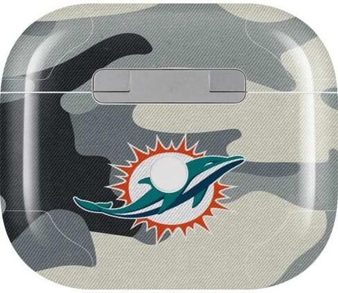 غلاف صوتي من Skinit متوافق مع Apple AirPods (الجيل الثالث، 2021) - تصميم مموه مرخص رسميًا من NFL Miami Dolphins in Saudi Arabia