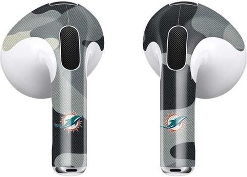 غلاف صوتي من Skinit متوافق مع Apple AirPods (الجيل الثالث، 2021) - تصميم مموه مرخص رسميًا من NFL Miami Dolphins in Saudi Arabia