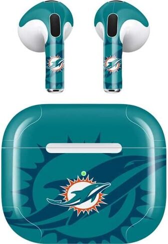 Skinit Decal Audio Skin Compatible with Apple AirPods (3rd Gen, 2021) - Officially Licensed NFL Miami Dolphins Double Vision Design in Saudi Arabia